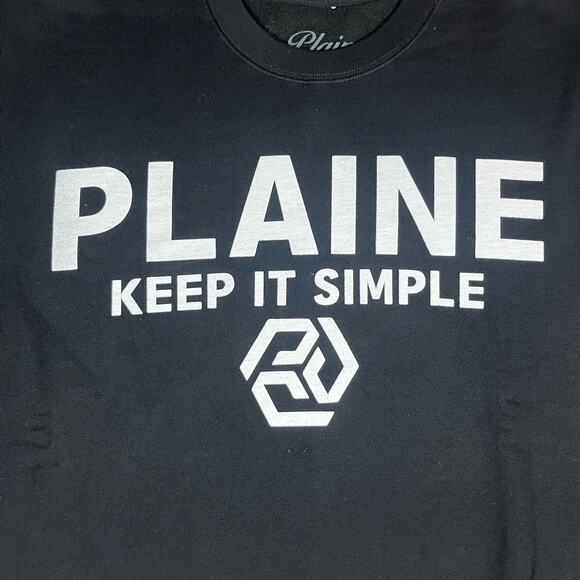 Plaine Keep It Simple Pullover Crewneck Black Men’s Sz M New - Picture 2 of 4
